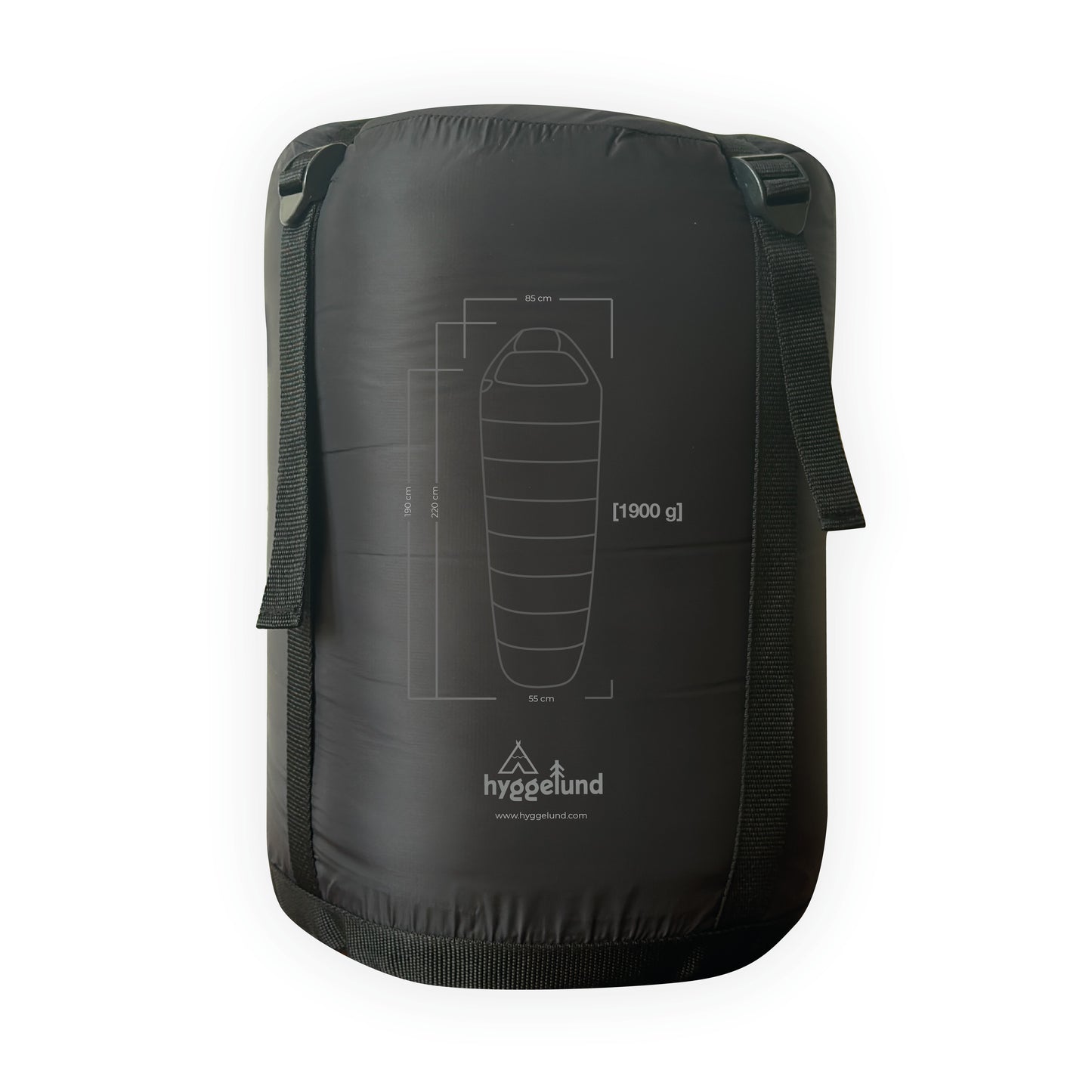 Schlafsack [400 GSM] 4-Jahreszeiten Mumienschlafsack 220x85x55 cm -5 C° bis -24 C°schwarz
